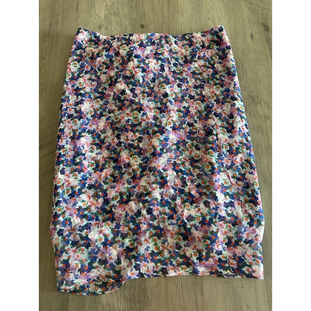 Veronica Beard Spencer Silk Ruched Floral Mini Skirt Purple Size 2
